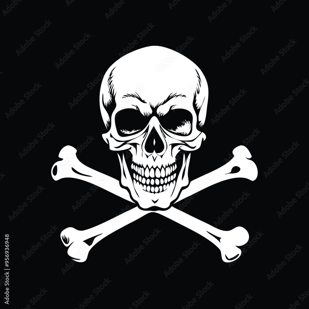 skull and crossbones vector isolated on white background skull and crossbones vector isolated on white background