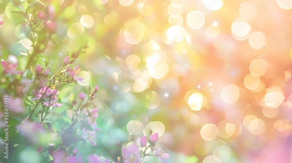Soft and Dreamy Pastel Bokeh Lights Fading into Blurred Background