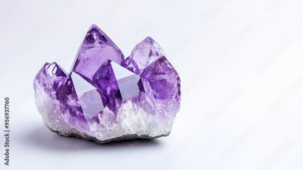 Fototapeta premium amethyst crystal on a white background
