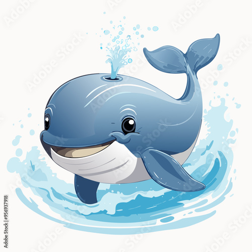 Whale Cute Small Cartoon Baby Animal Character
