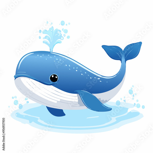 Whale Cute Small Cartoon Baby Animal Character
