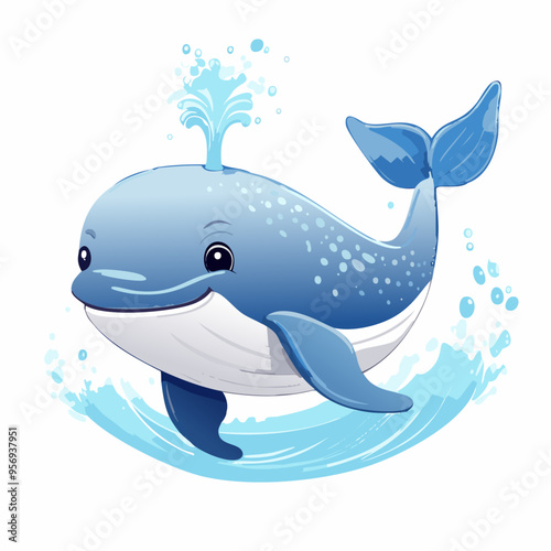Whale Cute Small Cartoon Baby Animal Character
