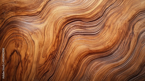 Elegant Mahogany Wooden Texture with Intricate Grain Patterns Closeup