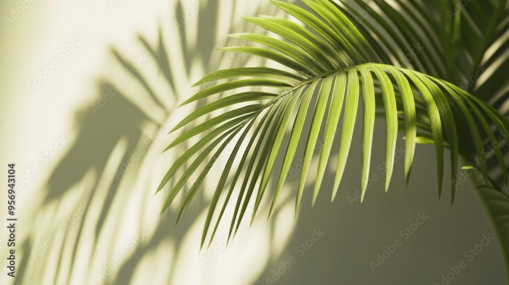 Obraz premium Palm Leaf Shadow on Wall