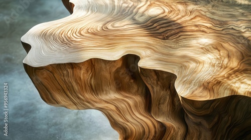 Natural Beauty: Live Edge Wood Table with Wavy Contours