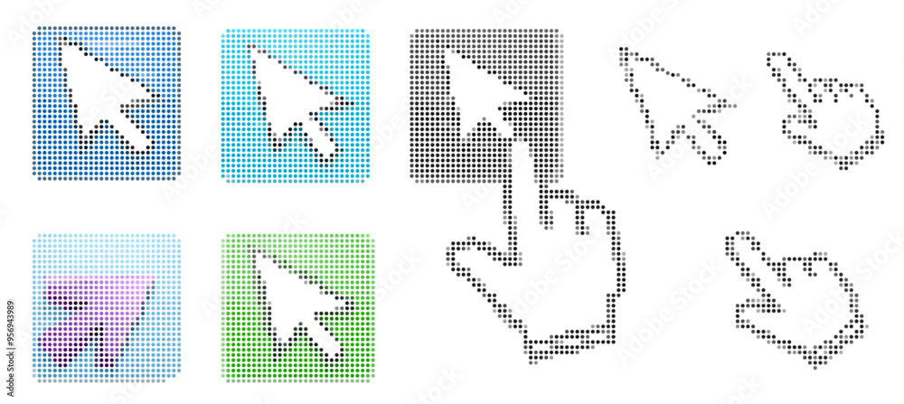 Set of click icons. Vectors, illustrations Set of click icons. Vectors, illustrations