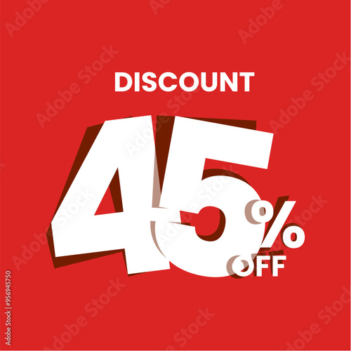 Discount Label with 45 percent off