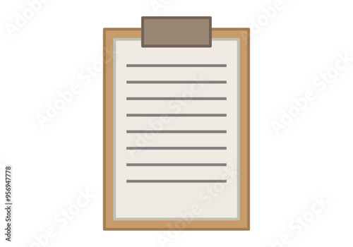 Portapapeles con documento escrito pinzado 