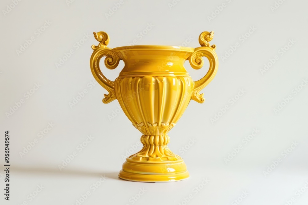 A representation of victory and success, a yellow trophy, its imposing presence symbolizing the ultimate triumph