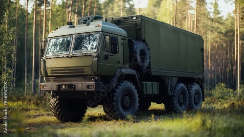 Military Truck in Forest