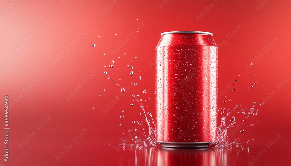 Sleek and modern blank red aluminum energy drink can with droplets, showcasing a versatile mockup for branding and design inspiration. Perfect for advertising and product presentations. Sleek and modern blank red aluminum energy drink can with droplets, showcasing a versatile mockup for branding and design inspiration. Perfect for advertising and product presentations.