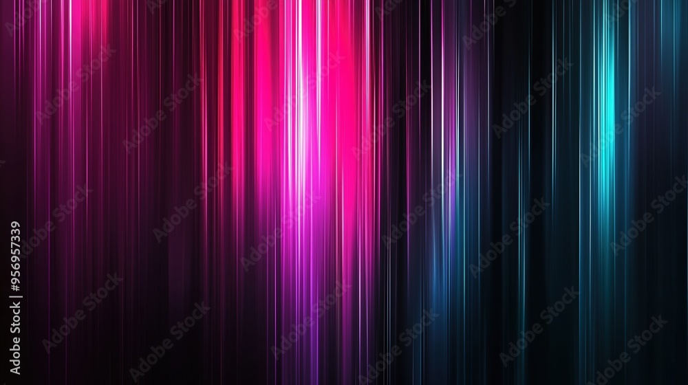 Abstract background featuring vibrant vertical lines of neon colors, including pink, purple, blue, and black, set against a dark backdrop. The composition highlights the contrast between the vivid neo Abstract background featuring vibrant vertical lines of neon colors, including pink, purple, blue, and black, set against a dark backdrop. The composition highlights the contrast between the vivid neo