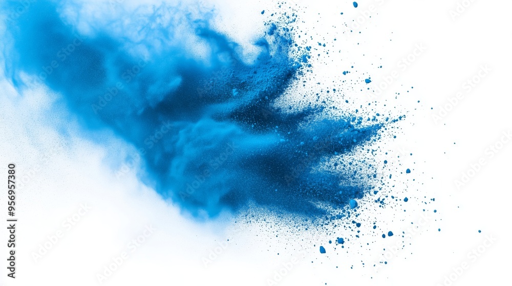 Dynamic Blue Powder Burst Creating Abstract Visual Effects Dynamic Blue Powder Burst Creating Abstract Visual Effects