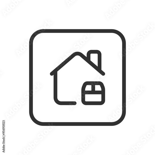 Package box home, delivery icon. Modern, simple flat vector illustration for web site or mobile app