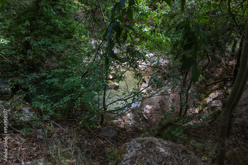 Beautiful scenic landscape of Kefalogourna - Theologos waterfalls area on Thassos island