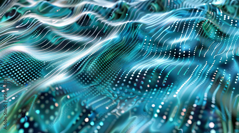 Naklejka premium Abstract Blue Digital Wave Background