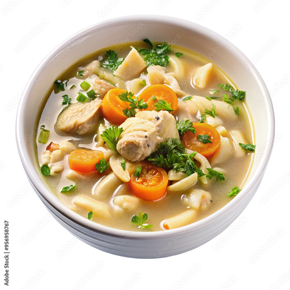 A serving of acadian chicken fricot isolated on transparent background. A serving of acadian chicken fricot isolated on transparent background.