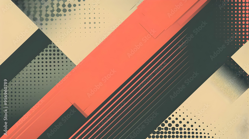 Abstract Illustration with Geometric Shapes and Dots Abstract Illustration with Geometric Shapes and Dots