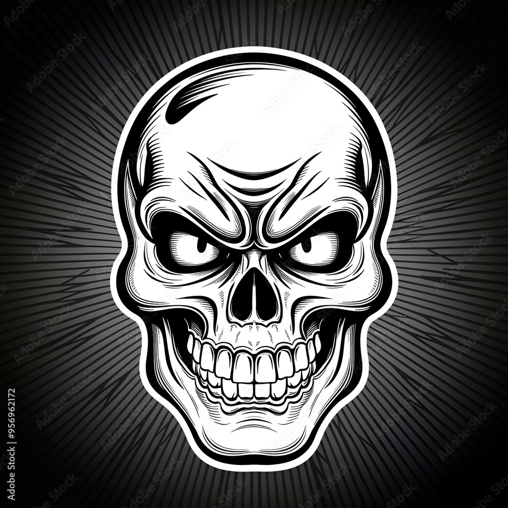 Fototapeta premium Human skull isolated on white background.