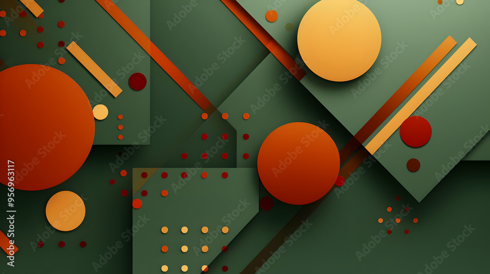 Abstract Background with Orange and Red Circles and Lines Abstract Background with Orange and Red Circles and Lines