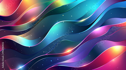 Abstract Colorful Gradient Waves Background