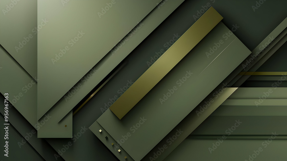 Abstract Background with Green and Gold Geometric Shapes Abstract Background with Green and Gold Geometric Shapes
