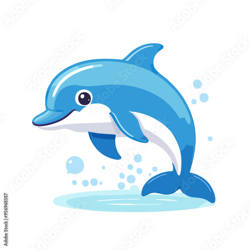Dolphin Cute Small Cartoon Baby Animal Character
