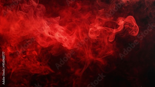A Captivating Display of Red Smoke Against Darkness