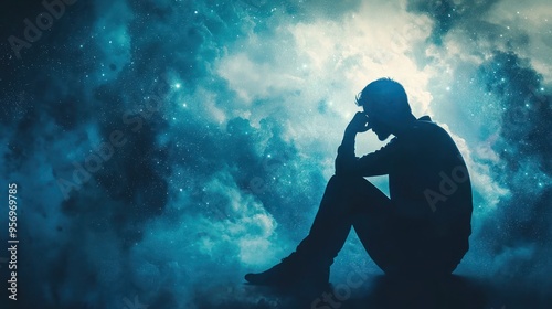 A person sitting alone in deep thought, with a reflective expression, symbolizing the process of asking oneself important questions.