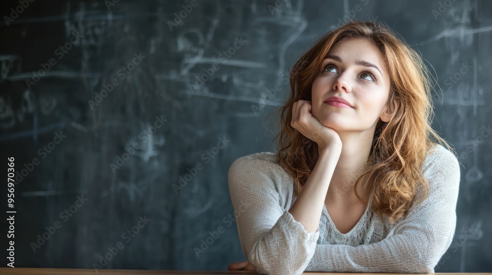 A woman sitting at a desk, resting her chin on her hand, with a thoughtful expression, symbolizing the act of self-questioning. A woman sitting at a desk, resting her chin on her hand, with a thoughtful expression, symbolizing the act of self-questioning.