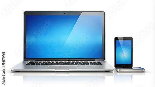 Wallpaper Mural A modern laptop and desktop computer icon set isolated on a white background, symbolizing technology, innovation, and digital communication in a clean and minimalist design. Torontodigital.ca