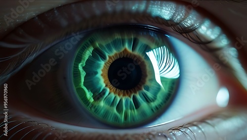 macro photography green hazel eyes capturing intricate details iris cornea pupil lens retina masculine subject