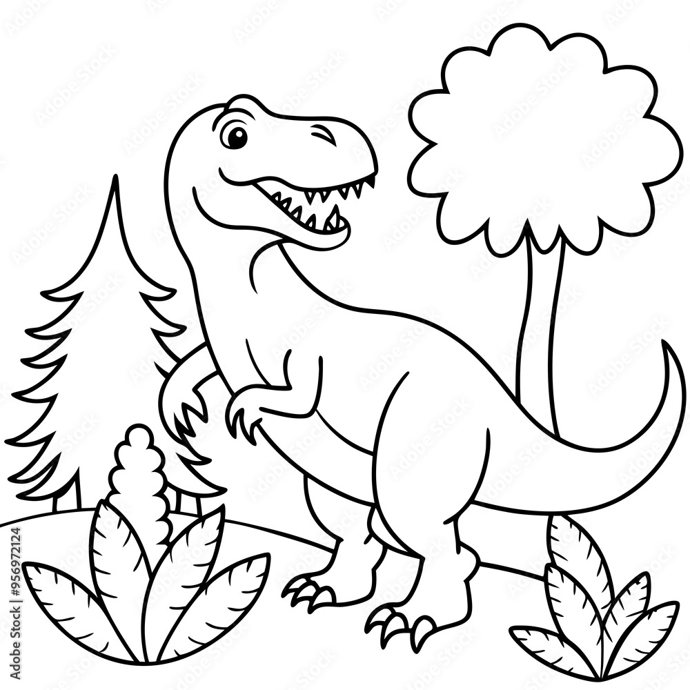 Tyrannosaurus Rex roaring in a prehistoric jungle Tyrannosaurus Rex roaring in a prehistoric jungle