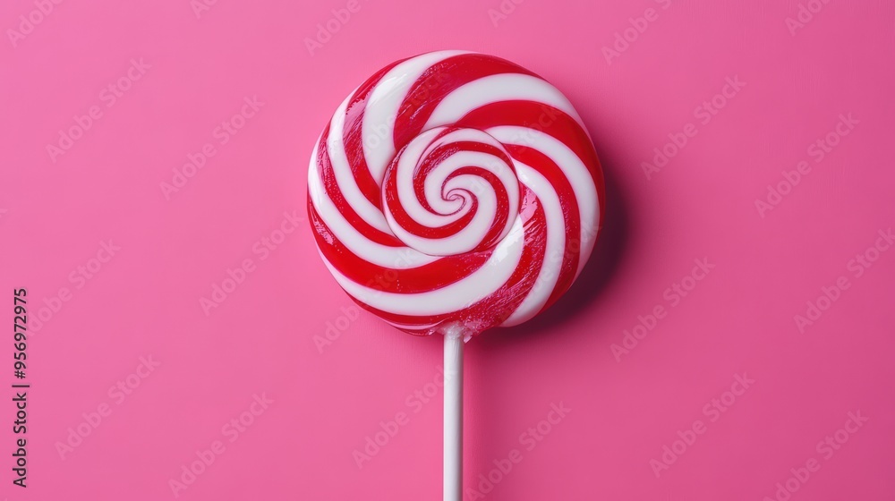 Colorful lollipop set against a red background with bokeh Colorful lollipop set against a red background with bokeh