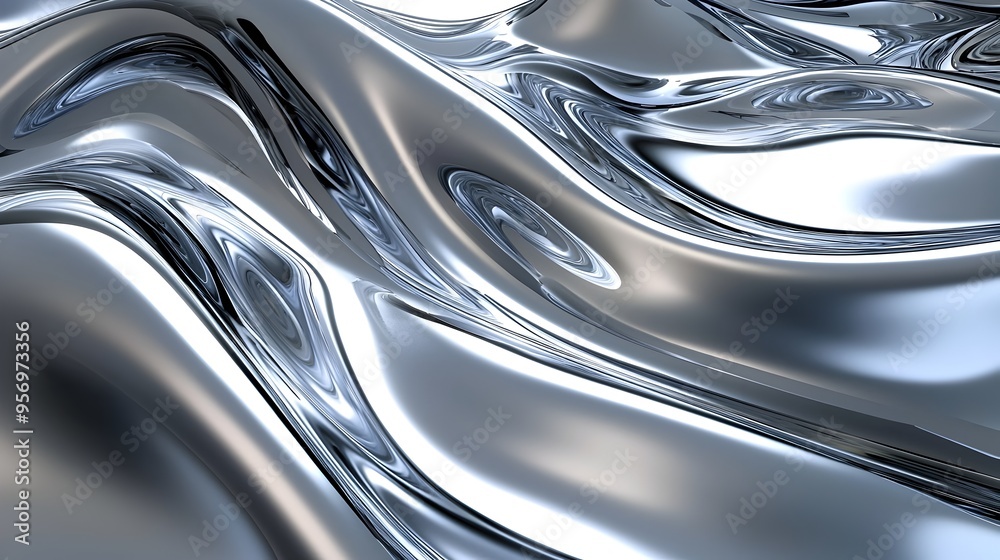 Sleek Metallic 3D Surface with Subtle Reflections and Curved Geometric Lines Sleek Metallic 3D Surface with Subtle Reflections and Curved Geometric Lines