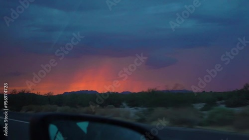 Wallpaper Mural Dynamic evening sky over Arizona's desert landscape in slow motion 120fps Torontodigital.ca