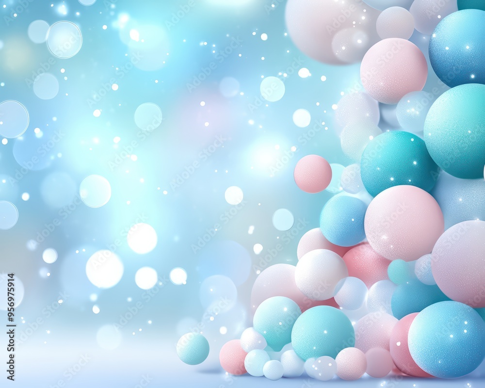 Colorful spheres create a whimsical background filled with soft pastel hues, evoking a dreamy and serene atmosphere. Colorful spheres create a whimsical background filled with soft pastel hues, evoking a dreamy and serene atmosphere.