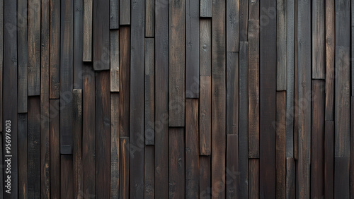 Wooden plank wall with textured