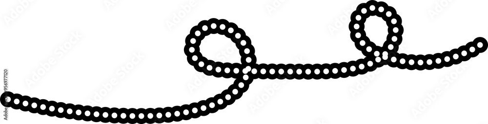 Obraz premium Dotted line set collection, curve, spiral, swirl