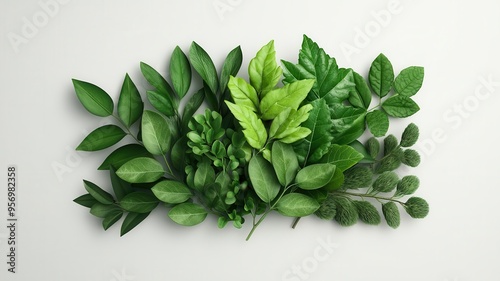 Biodynamic herbal remedies, freshly harvested plants, 3D illustration photo