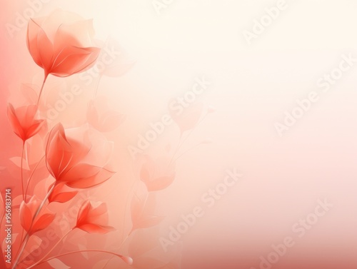 Minimalist Floral Design on a Soft Pastel Gradient – Elegant Backdrop for Invitations and Cards