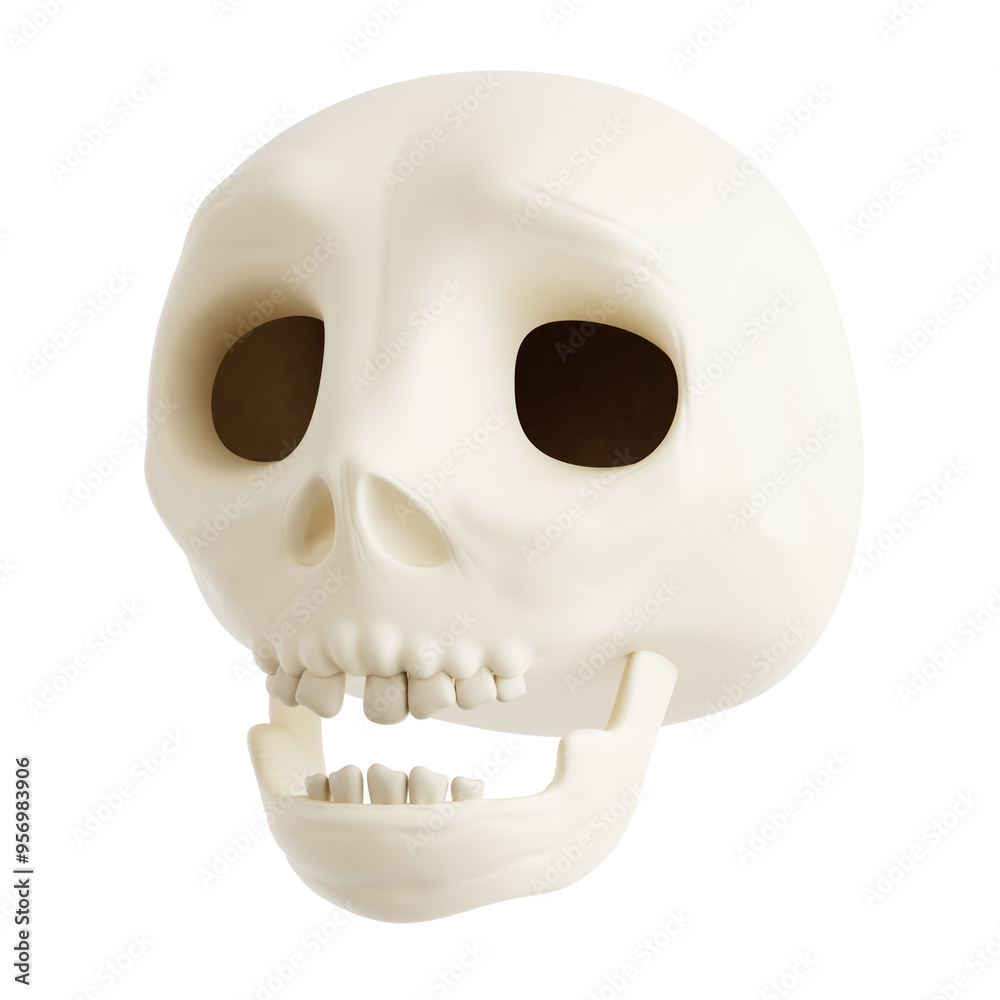Naklejka premium PNG 3D Skull Icon Isolated on a White Background