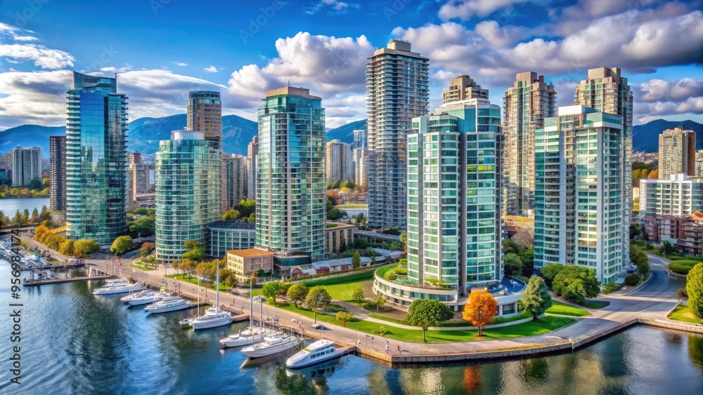 Modern high-rise condos and offices overlook the waterfront in ...
