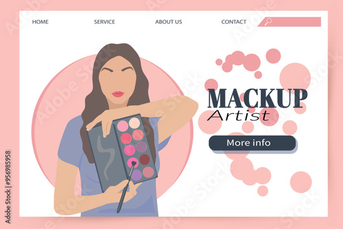 Flat design minimal makeup artist twitch background