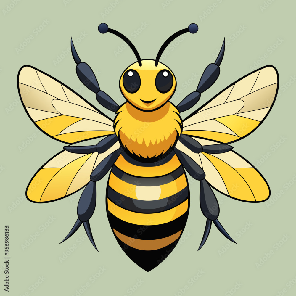 vector illustration of a bee