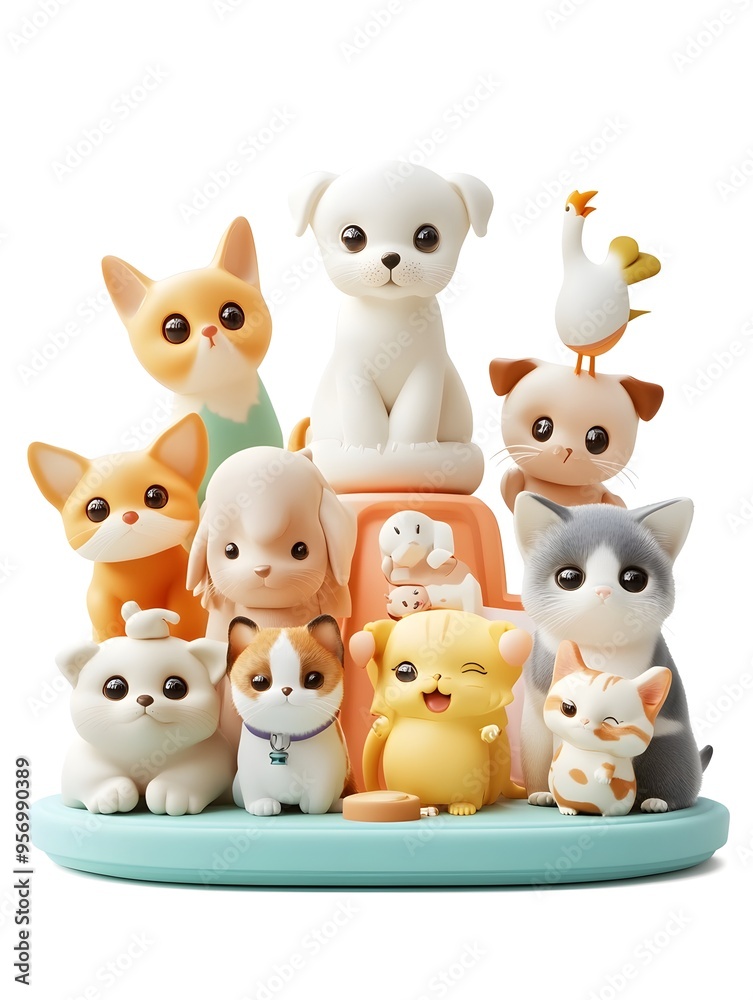 Adorable Pets and Accessories in Cozy Playful Product Banner Against Clean White Background Adorable Pets and Accessories in Cozy Playful Product Banner Against Clean White Background