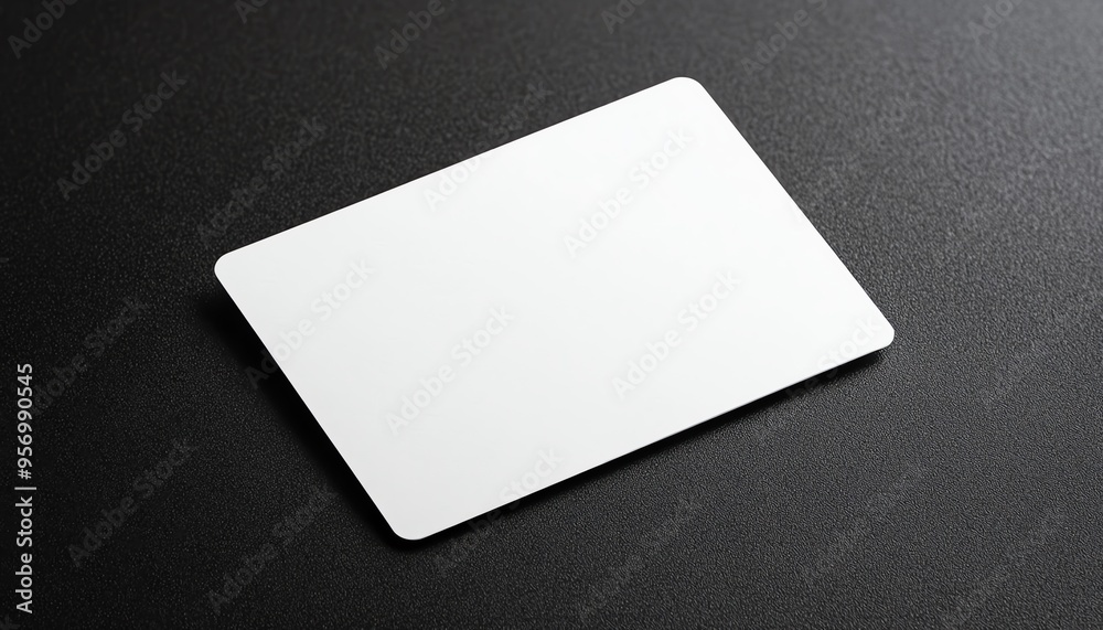 Blank White Card on a Black Surface Blank White Card on a Black Surface