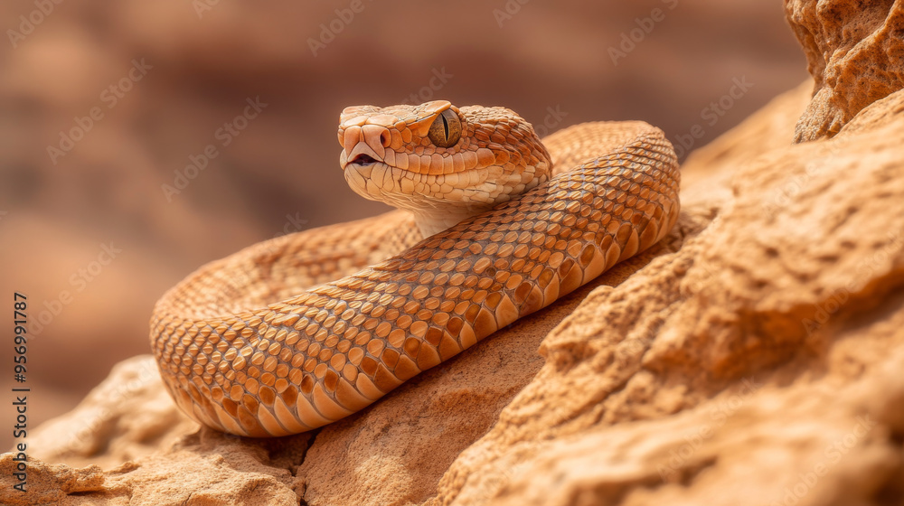 Fototapeta premium Desert Snake Close-Up: Scales and Eyes