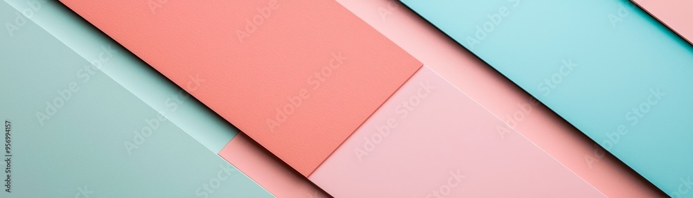 Soft Pastel Geometric Abstract: Modern Composition with Overlapping Shapes and Copy Space for Text