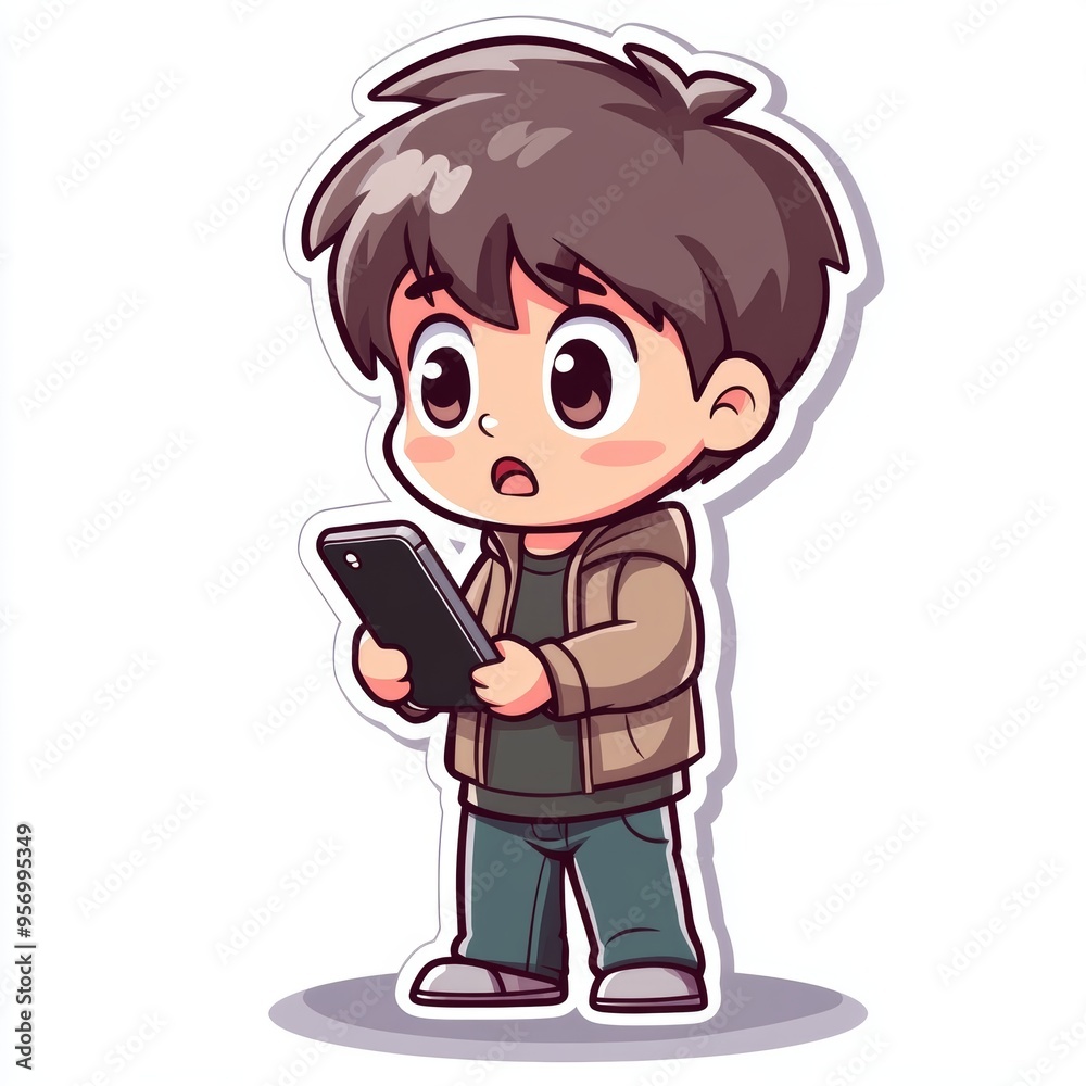 Obraz premium Boy with Phone